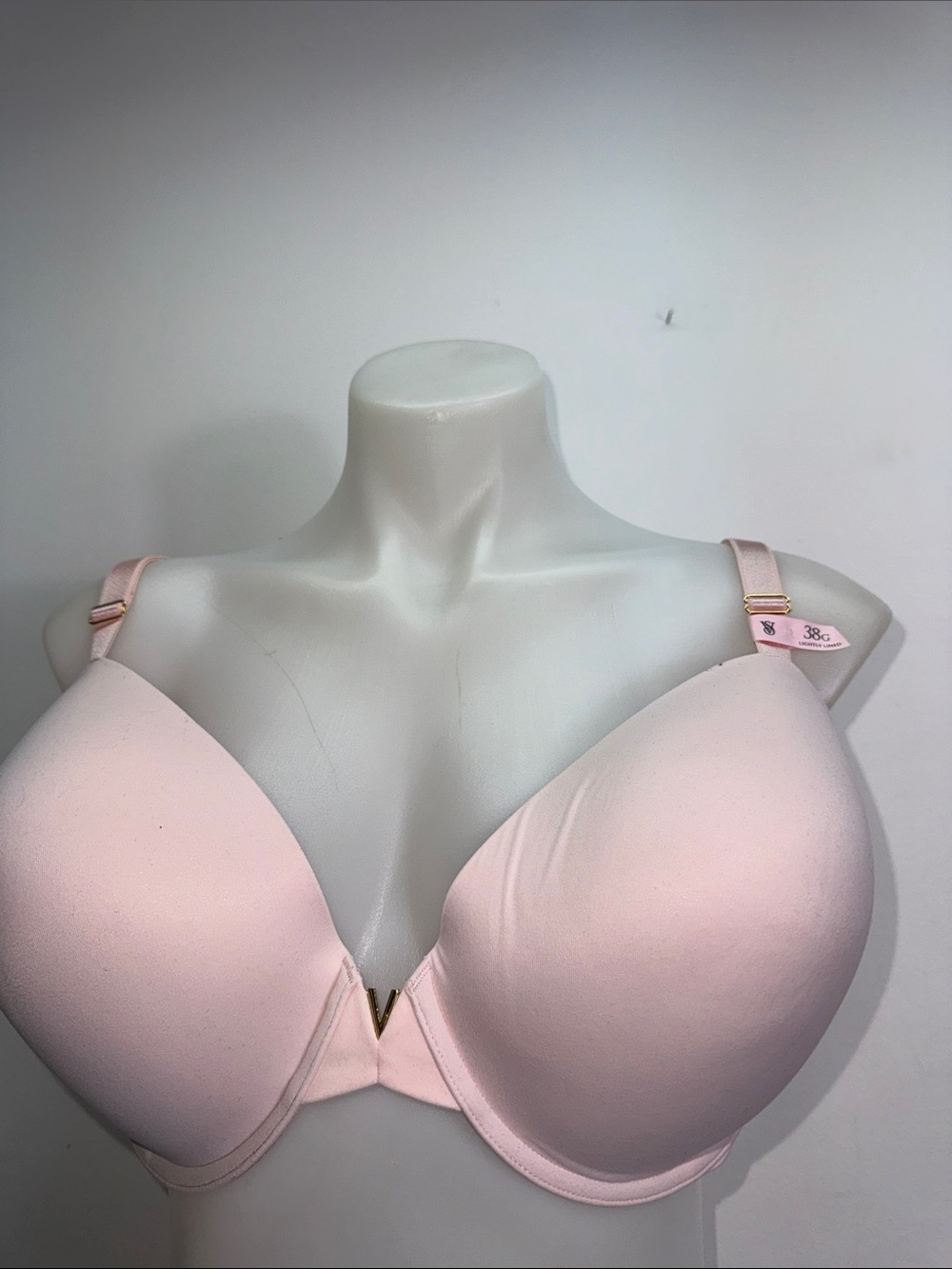 Victoria's Secret Pale Pink Molded lightly lined Demi Bra Sz 38G(DDDD) NWT